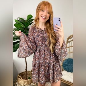 Floral Bell Sleeve Dress